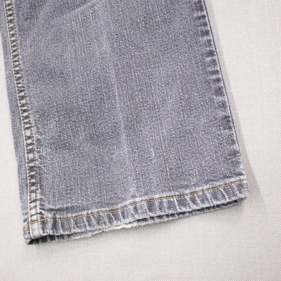 Mossimo Distressed Black Jeans Size 6 Stretch Women Bikercore Edgy Punk Boot Cut - Picture 9 of 16